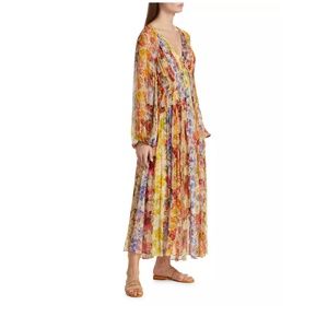 Zimmermann Wonderland Floral Midi Dress, Brand size: 2, US Size: 6-8